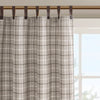 Madison Park Plaid Faux Leather Tab Top Curtain Panel with Fleece Lining