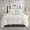 Madison Park 3 Piece Tufted Cotton Chenille Damask Duvet Cover Set