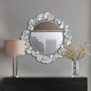 Martha Stewart Eden Silver Gingko Leaf Round Wall Mirror 30.5"