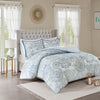 Madison Park 3 Piece Cotton Floral Printed Reversible Duvet Cover Set