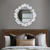 Martha Stewart Eden White Gingko Leaf Round Wall Mirror 30.5"
