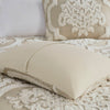 Madison Park 3 piece Tufted Cotton Chenille Damask Duvet Cover Set