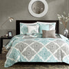 Madison Park 6 Piece Printed Quilt Set with Throw Pillows