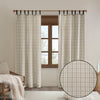 Madison Park Plaid Faux Leather Tab Top Curtain Panel with Fleece Lining
