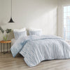 N Natori 3 Piece Oversized Reversible Seersucker Duvet Cover Mini Set