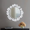 Martha Stewart Eden White Gingko Leaf Round Wall Mirror 30.5"