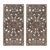 Madison Park Botanical Panel Distressed Carved Wood 2-piece Wall Decor Set
