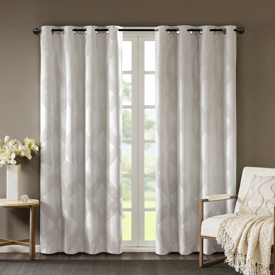 SunSmart Ogee Knitted Jacquard Total Blackout Curtain Panel