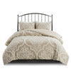 Madison Park 3 piece Tufted Cotton Chenille Damask Duvet Cover Set