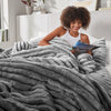 Avril Fluffy Ribbed Plush Comforter Set