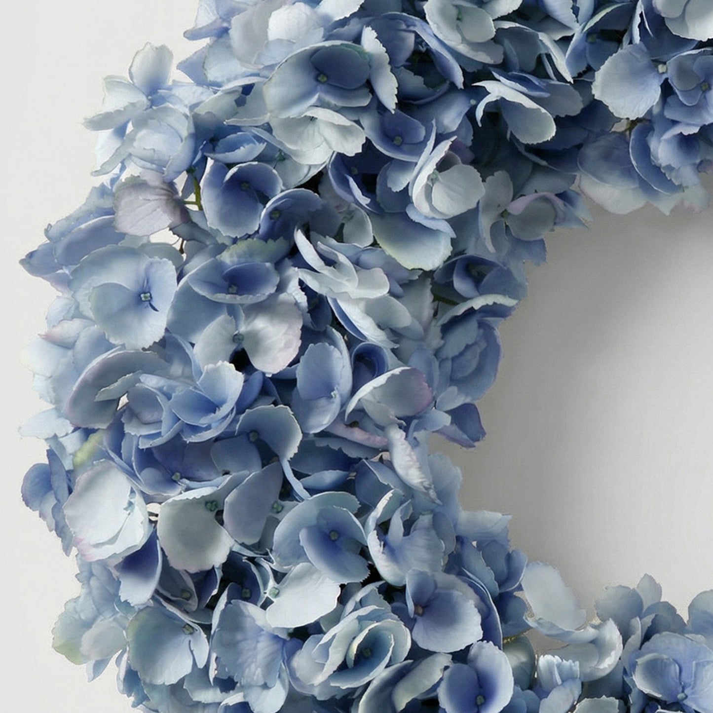 20-Inch Faux Dried Hydrangea Wreath – Light Blue Floral Door & Wall Decor