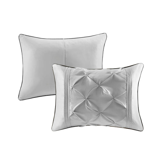 Laurel 100% Polyester Pieced Pleated 7pcs Tufted Comforter Set