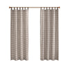 Madison Park Plaid Faux Leather Tab Top Curtain Panel with Fleece Lining