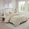 Madison Park 3 piece Tufted Cotton Chenille Damask Duvet Cover Set