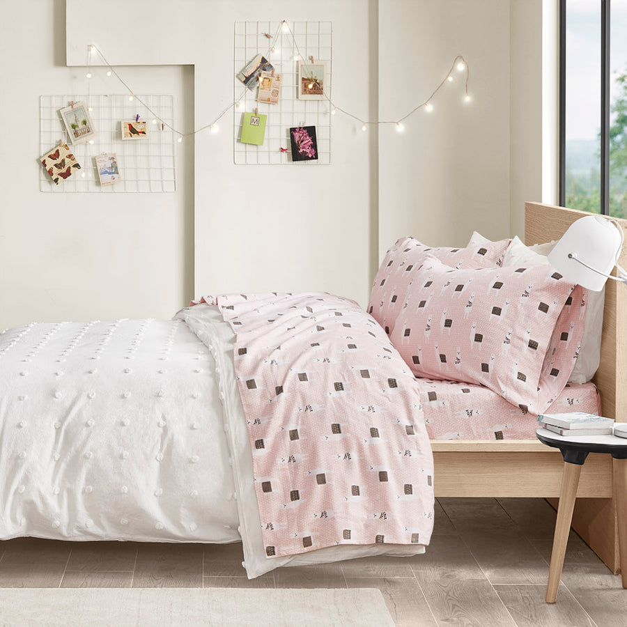 Intelligent Design Cotton Flannel Printed Sheet Set