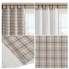 Madison Park Plaid Faux Leather Tab Top Curtain Panel with Fleece Lining
