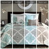 Madison Park 6 Piece Printed Quilt Set with Throw Pillows