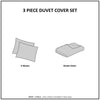 Madison Park 3 piece Tufted Cotton Chenille Damask Duvet Cover Set