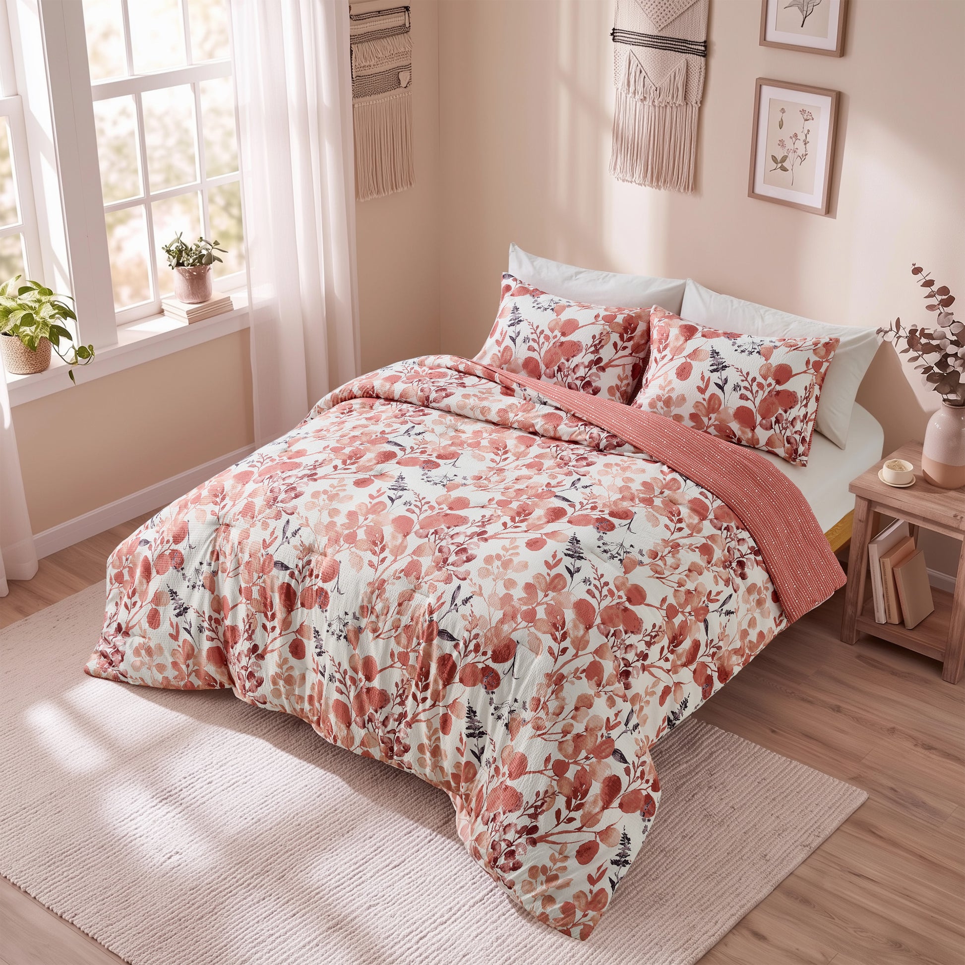 Regency Heights Gabrielle Reversible Floral Botanical Seersucker Comforter Set