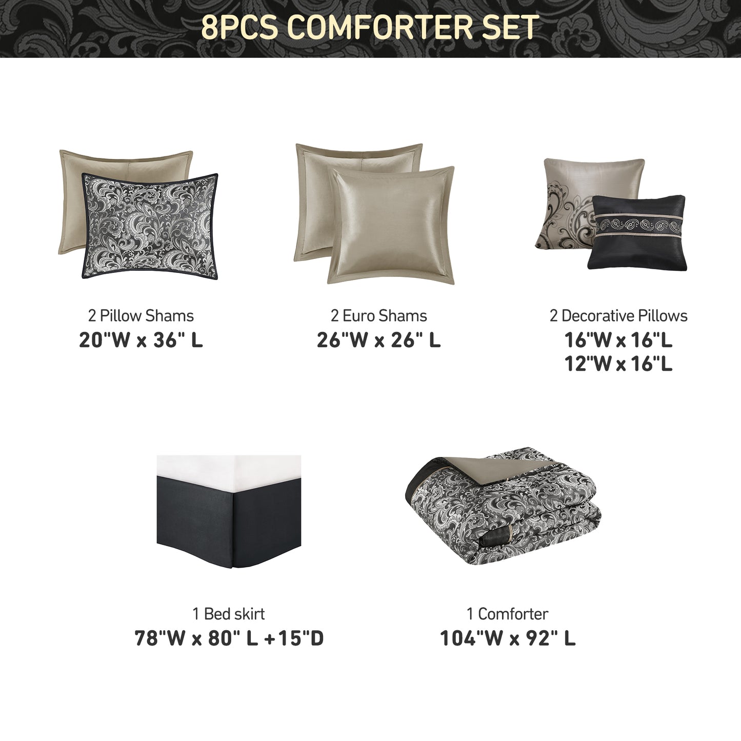 Regency Heights Bryson 8pcs Comforter Set