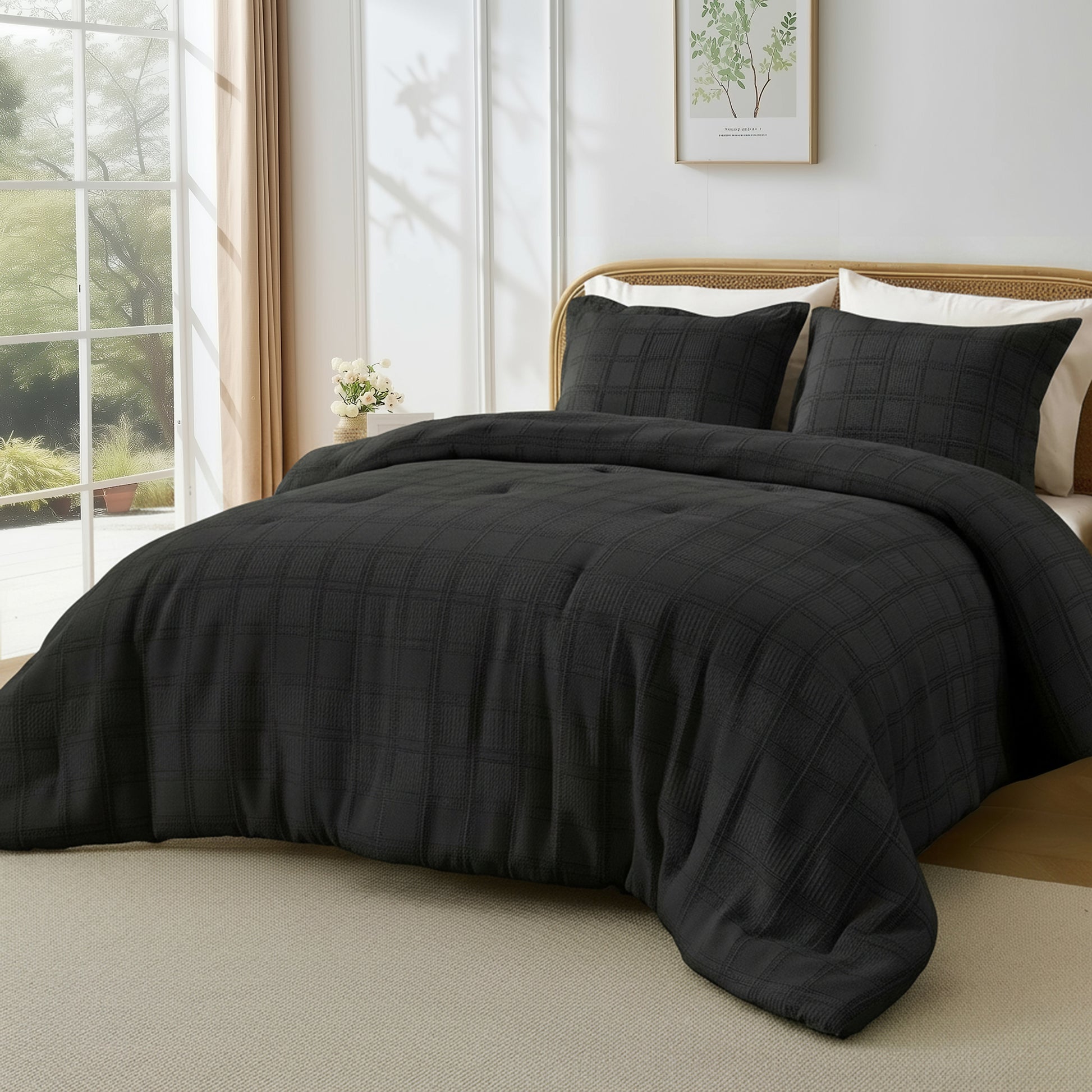 Regency Heights Tessa Waffle Weave Textured Duvet Cover Set