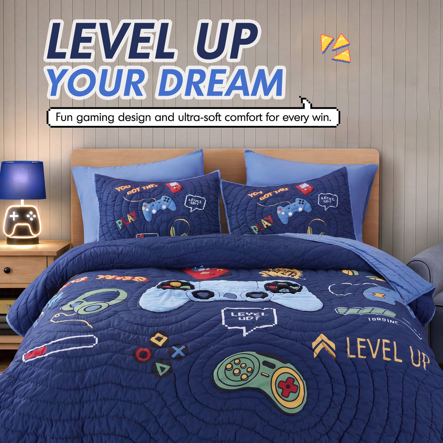 Intelligent Design Kids Game 5PCS Quilt Set