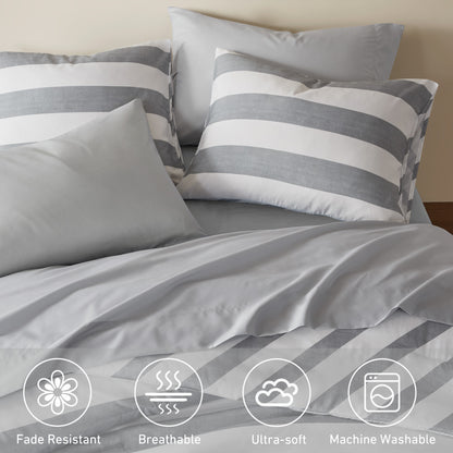 Echo Stripe Textured Print Comforter Set