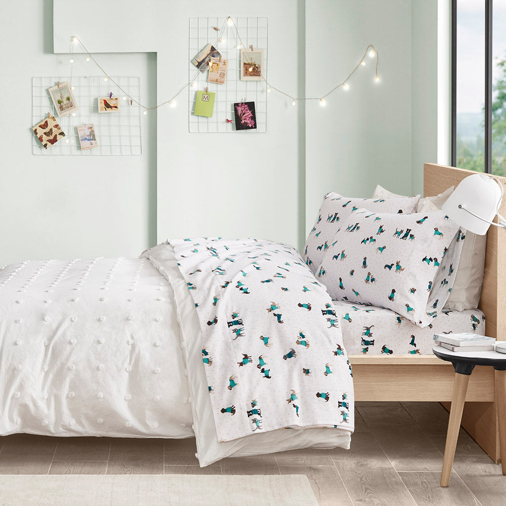 Intelligent Design Cotton Flannel Printed Sheet Set
