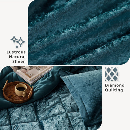 Intelligent Design Velvet Duvet Cover Set with Throw Pillow