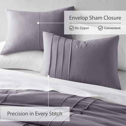 Parker Soft Washed Pleated Comforter Set
