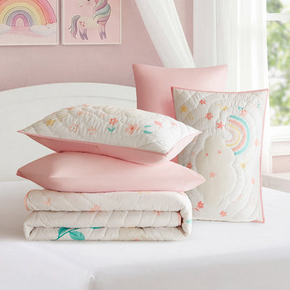 Intelligent Design Kids Unicorn Dream 5PCS Quilt Set