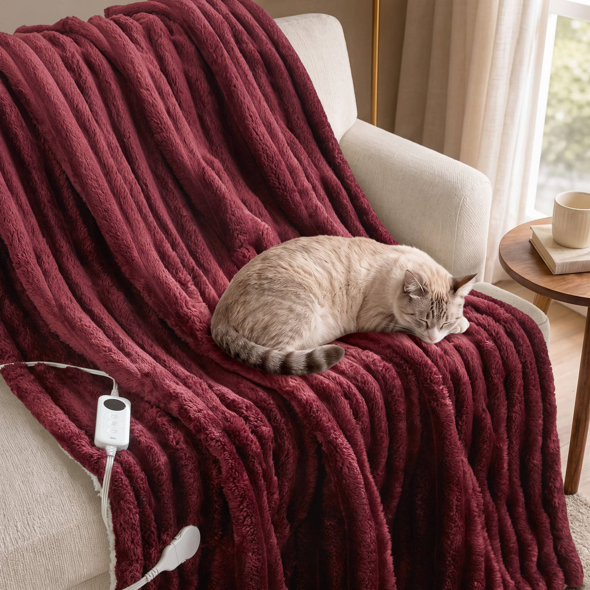 Serta Heated Cord Plush Heated Throw