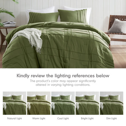 Parker Soft Washed Pleated Comforter Set