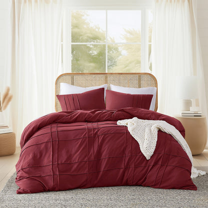 Parker Soft Washed Pleated Comforter Set