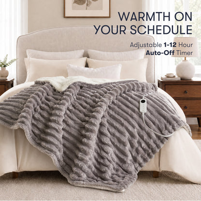 Serta Heated Cord Plush Heated Throw