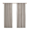 Madison Park Plaid Rod Pocket and Back Tab Curtain Panel with Fleece Lining