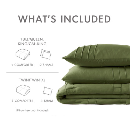 Parker Soft Washed Pleated Comforter Set