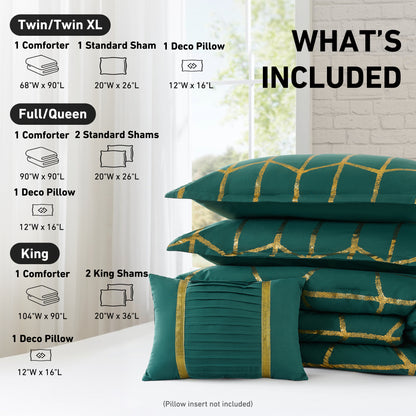Regency Heights Raina Metallic Printed 3 Comforter Set
