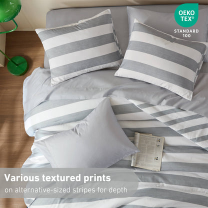 Echo Stripe Textured Print Comforter Set