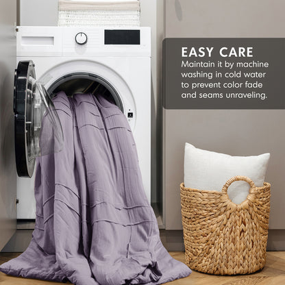 Parker Soft Washed Pleated Comforter Set