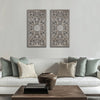 Madison Park Botanical Panel Distressed Carved Wood 2-piece Wall Decor Set