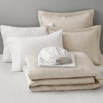 Regency Heights Camden Chambray Print Microfiber Comforter Set with Bed Sheets