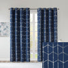 Intelligent Design Total Blackout Metallic Print Grommet Top Curtain Panel