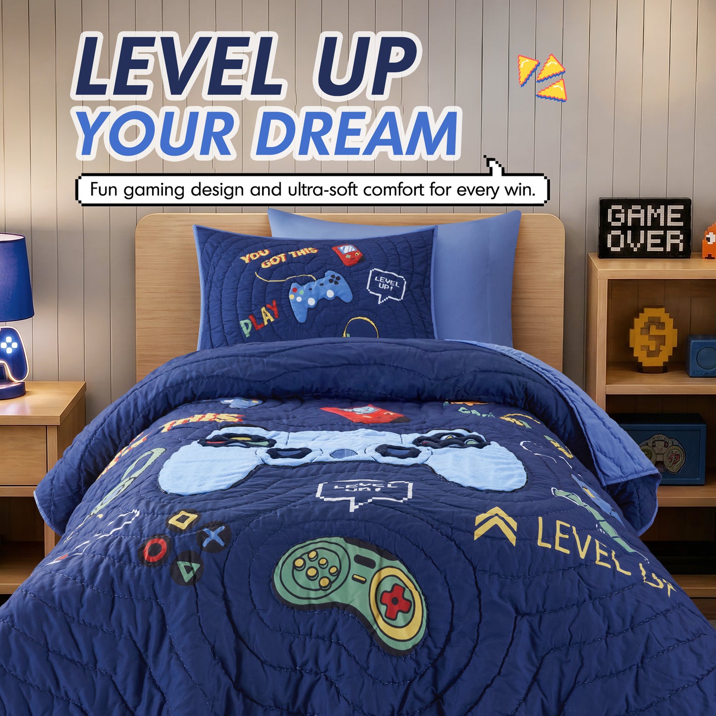 Intelligent Design Kids Game 3PCS Quilt Set
