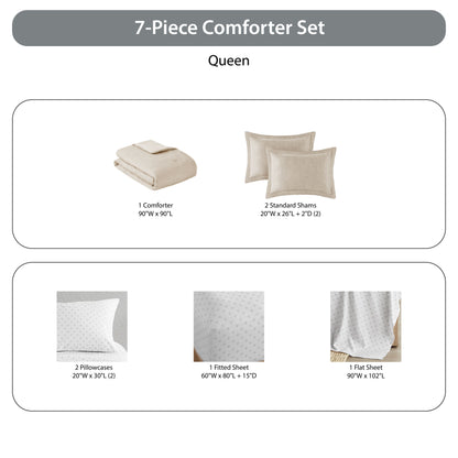 Regency Heights Camden Chambray Print Microfiber Comforter Set with Bed Sheets