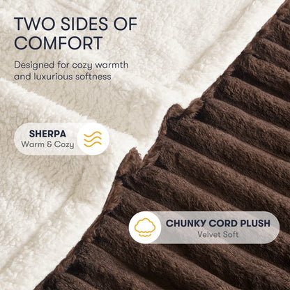 Serta Heated Cord Plush Heated Throw
