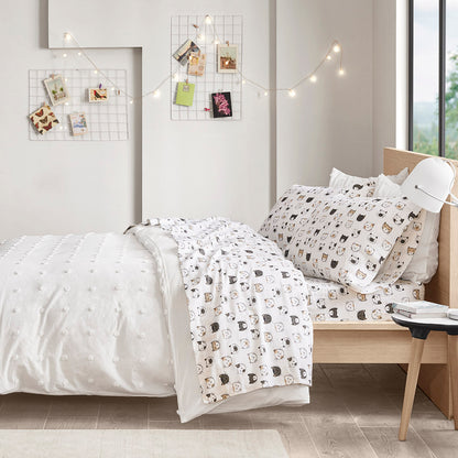 Intelligent Design Cotton Flannel Printed Sheet Set