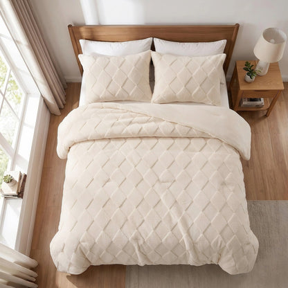 Regency Heights Monroe Jacquard Sherpa(Diamond) Comforter Mini Set