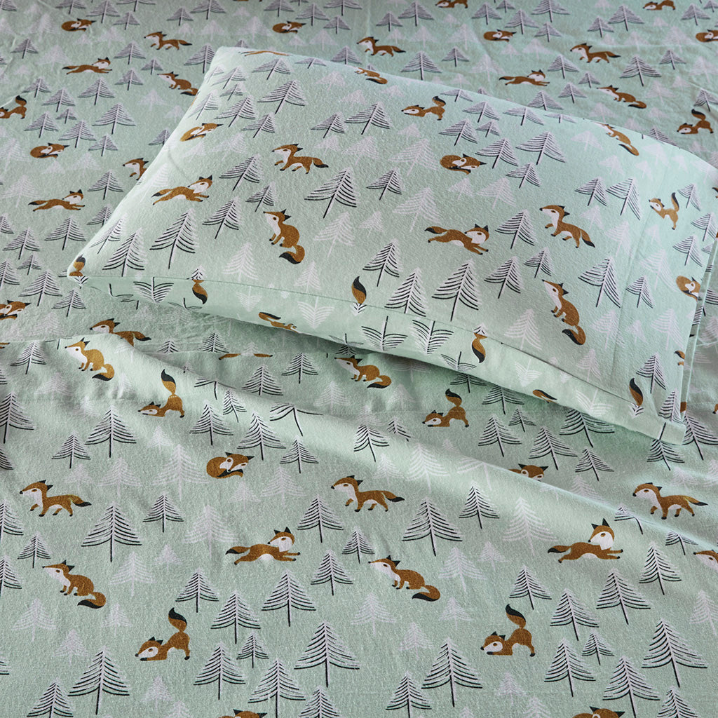 Intelligent Design Cotton Flannel Printed Sheet Set