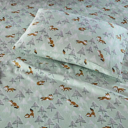 Intelligent Design Cotton Flannel Printed Sheet Set